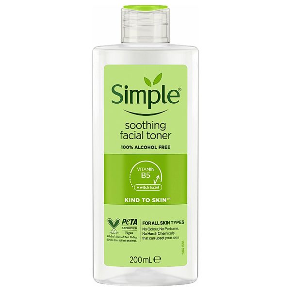 تونر تسکین‌دهنده پوست حساس سیمپل Simple Kind To Skin Soothing حجم 200 میلی‌لیتر